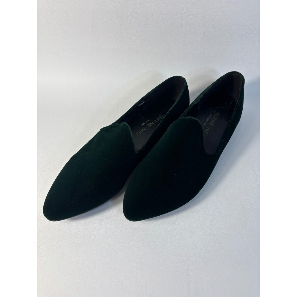 Berne Mev Vintage Green Velvet New York Flats Size 9